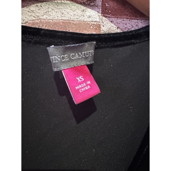 Vince Camuto Women's SizeXS Black Long Sleeve OffThe Shoulder Velvet Short Dress - Picture 5 of 5